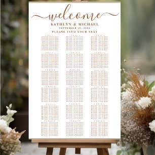 Affiche Beige Dusty moderne Mariage simple 18 Table Sièges