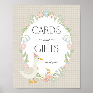 Affiche Beige Silly Goose Floral En vichy cartes et cadeau