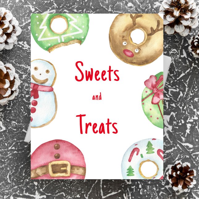 Affiche beignets de Noël baby shower Sucres et friandises (Créateur téléchargé)