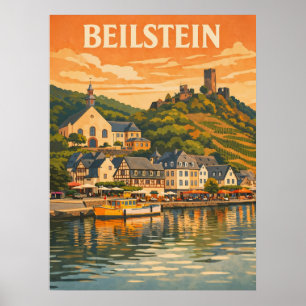 Affiche Beilstein Allemagne Voyage Ancien Art