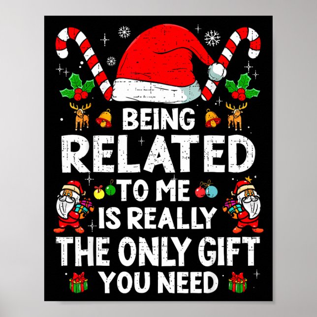 Affiche Being Related To Me Funny Christmas Family Xmas Pa (Devant)