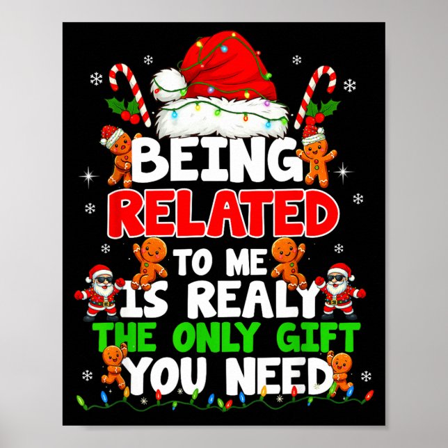 Affiche Being Related To Me Funny Christmas Family Xmas Pa (Devant)