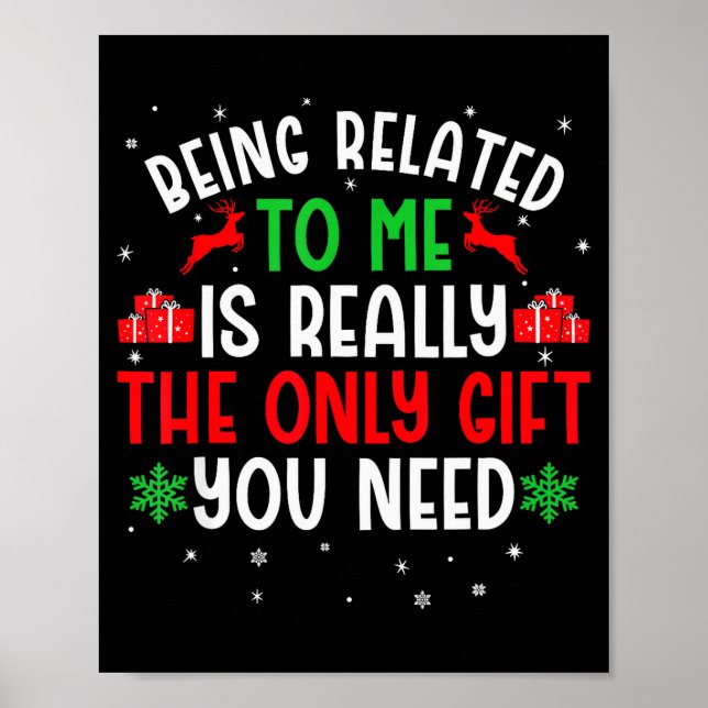 Affiche Being Related To Me Funny Christmas Tee Family Cou (Devant)