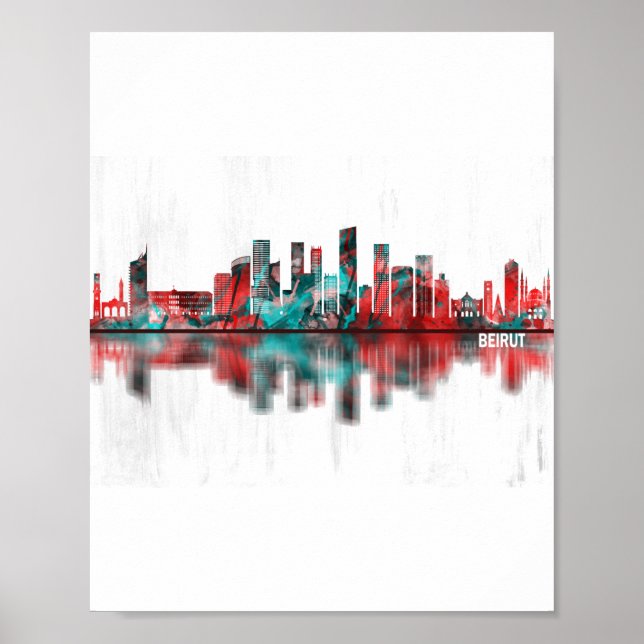 Affiche Beirut Lebanon Skyline (Devant)