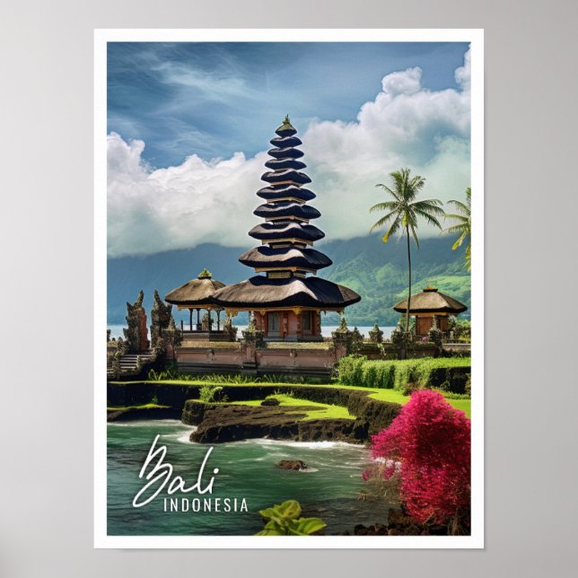 Affiche Bel Temple Bali Indonésie (Devant)
