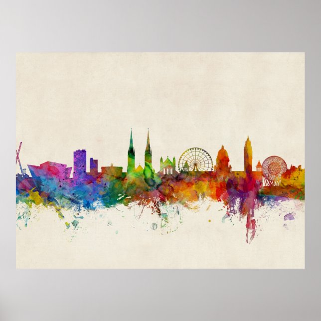 Affiche Belfast Northern Ireland Skyline (Devant)