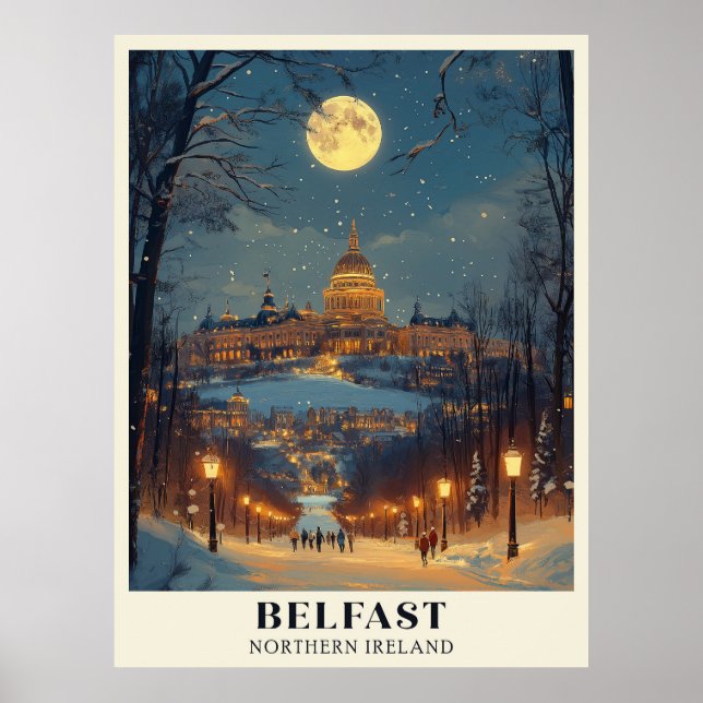 Affiche Belfast Winter Nuit (Devant)