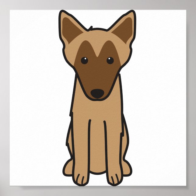 Affiche Belgian Malinois Dog Cartoon (Devant)