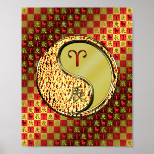 Affiche Bélier et Dragon métallique