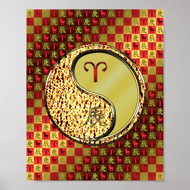 Affiche Bélier et Dragon métallique (Devant)