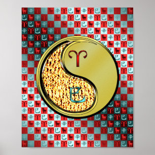 Affiche Bélier et serpent métallique