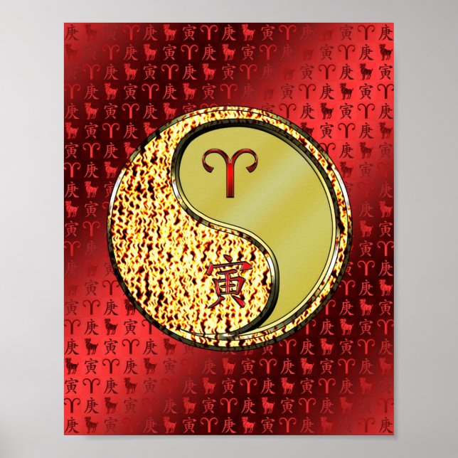 Affiche Bélier et tigre métallique (Devant)