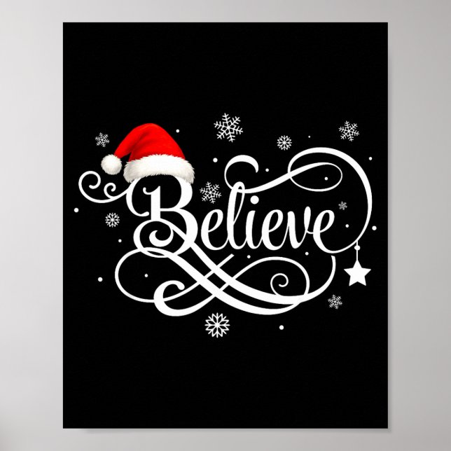 Affiche Believe Santa Claus Believe Christmas Matching Paj (Devant)