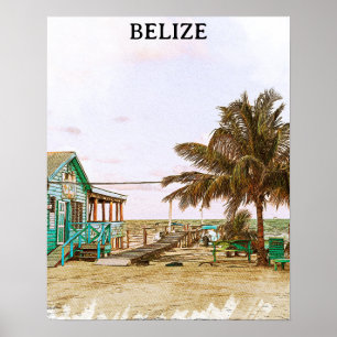 Affiche Belize Caribbean Beach Scenery