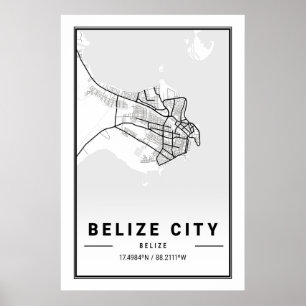 Affiche Belize City Belize Cities Travel City Map