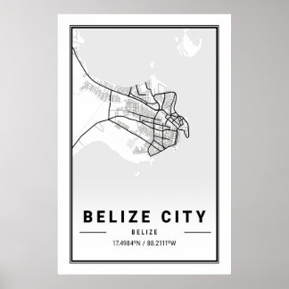 Affiche Belize City Belize Cities Travel City Plan