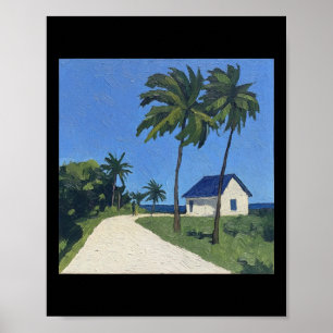 Affiche Bélize Paysage Style de peinture post-impressionni