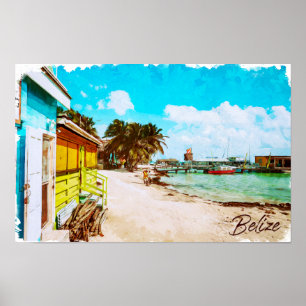 Affiche Belize Tropical Paradise Travel
