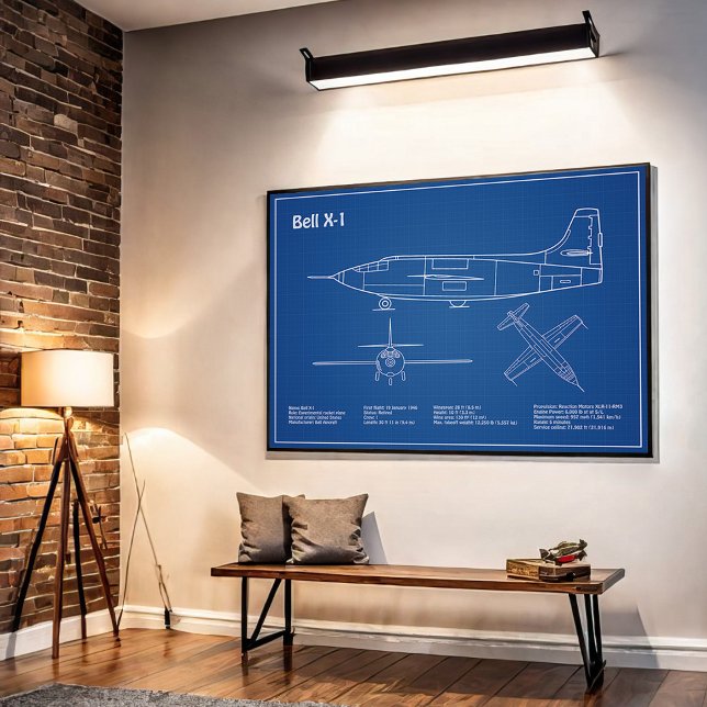 Affiche Bell X-1 - Plan directeur de l'avion AD (Créateur téléchargé)
