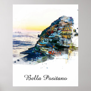 Affiche *~* Bella Positano Italienne AP12 Italie Côte Amal