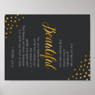 Affiche Belle, 1 Pierre 3 Écriture Verse