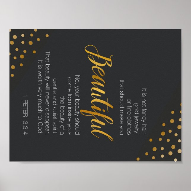 Affiche Belle, 1 Pierre 3 Écriture Verse (Devant)