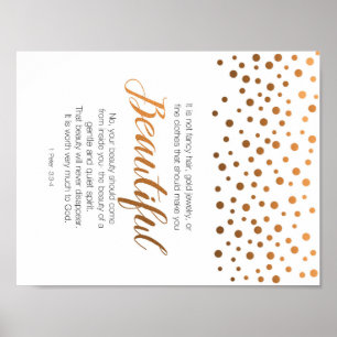 Affiche Belle, 1 Pierre 3 Écriture Verse