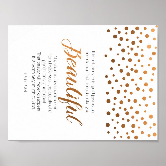 Affiche Belle, 1 Pierre 3 Écriture Verse (Devant)