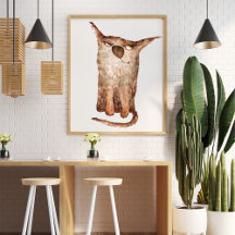 Belle amusante aquarelle chat illustration décorat