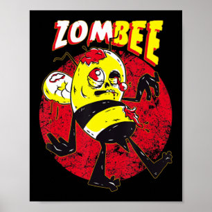 Affiche Belle apiculture Zombie abeille à miel Zombee apic