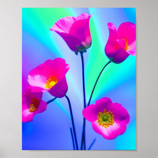Affiche Belle aquarelle à fleurs d'ai