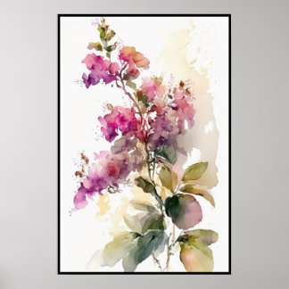 Affiche Belle aquarelle de Bougainvilliers