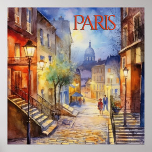 Affiche Belle aquarelle de Paris Travel