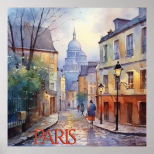 Affiche Belle aquarelle de Paris Travel