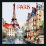 Affiche Belle aquarelle de Paris Travel<br><div class="desc">Cette affiche représente vraiment l'une des nombreuses visions magiques de Paris,  la Tour Eiffel et l'histoire de Paris. Appréciez le poster pour vous-même ou en cadeau. Si vous avez des questions,  envoyez un conversation ou un courriel à charmdesignstudio@rcn.com et nous serons heureux de vous aider.</div>