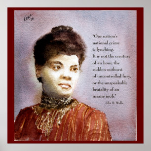 Affiche Belle Aquarelle Ida B Wells & Citation Portrait