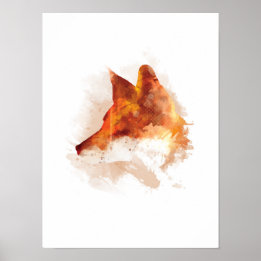 Affiche Belle aquarelle originale Fox Design