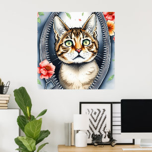 Affiche Belle Aquarelle tendance Collection de chats