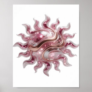 Affiche Belle ART ABSTRAIT Argent Design Moderne