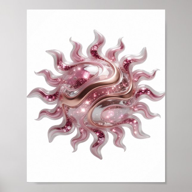Affiche Belle ART ABSTRAIT Argent Design Moderne (Devant)