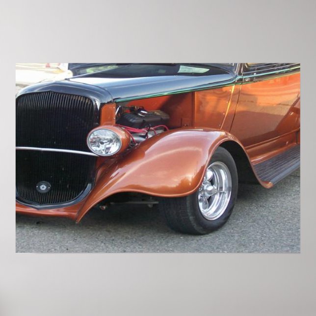 Affiche Belle auto classique bronze (Devant)