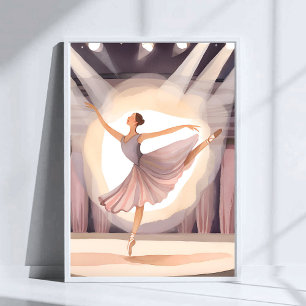 Affiche Belle Ballerine   Arts de Ballet Danse Aquarelle