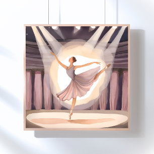 Affiche Belle Ballerine   Arts de Ballet Danse Aquarelle
