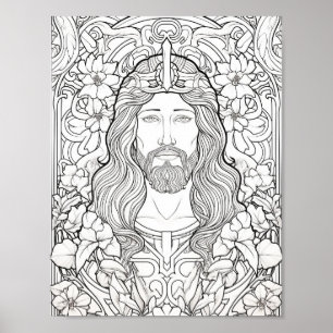 Affiche Belle Bible Adulte Coloration Thématique