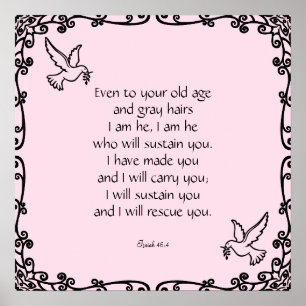 Affiche Belle Bible Citation de la Bible Isaïe 46:4