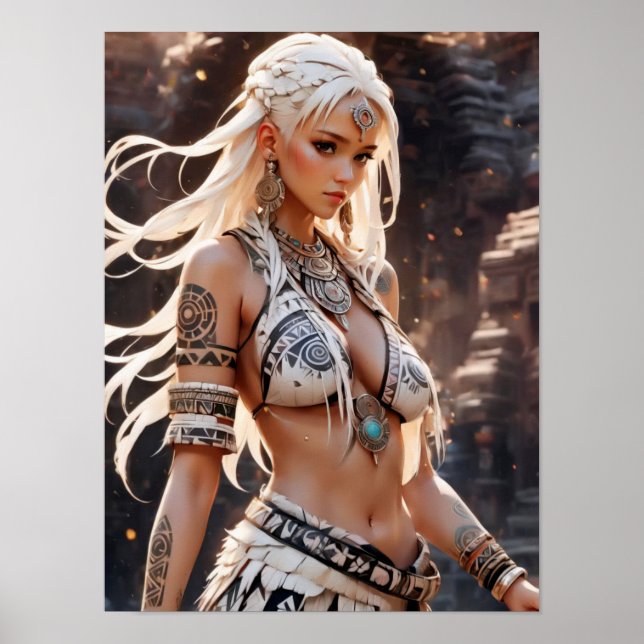 Affiche Belle Blonde Tribal Princesse (Devant)