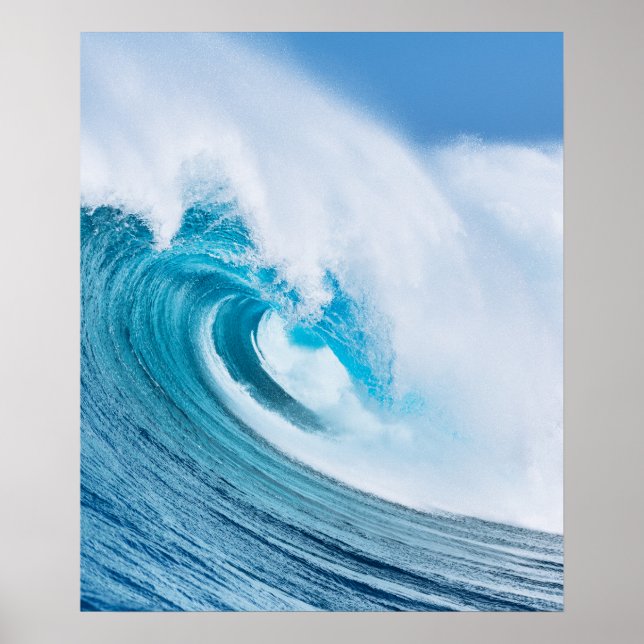 Affiche Belle Blue Ocean Beach Waves (Devant)