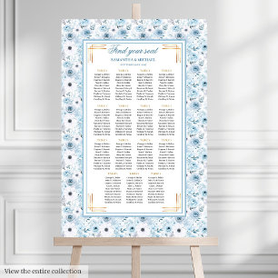 Affiche Belle Bohème Pastel Blue Gold Seating Chart