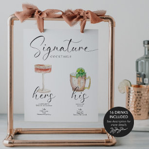 Affiche Belle Boho Signature Boire Bar Mariage
