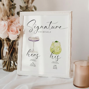 Affiche Belle Boho Signature Boire Bar Mariage